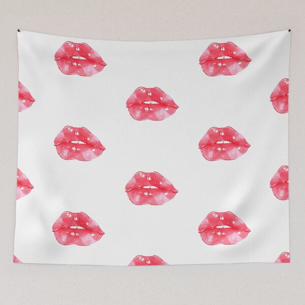 Item preview, Red Cute Thick Lips Watercolor Painting designed and sold by javes93.