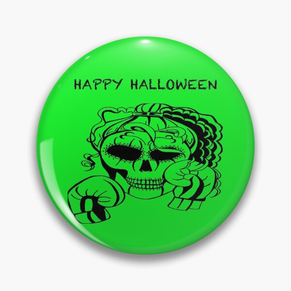 Item preview, HAPPY HALLOWEEN Skull Boxer on GREEN background, Boxing, Box, Boxer, gothic, halloween, spooky designed and sold by IslesArt.