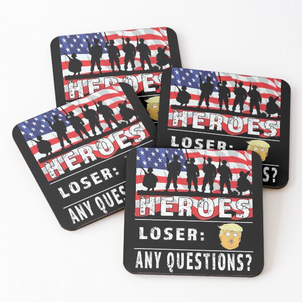 Item preview,  Our vets are heroes Trump is a loser, Any questions? designed and sold by AllLeftSides42.