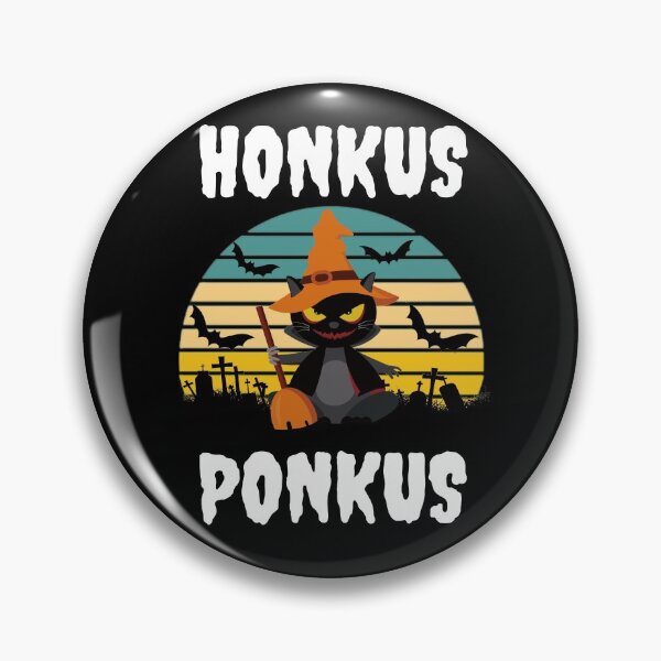 Artikelvorschau, Honkus Ponkus gruselige Katze Vintage Sonnenuntergang lustige Halloween-Design entworfen und verkauft von OneandHalf.
