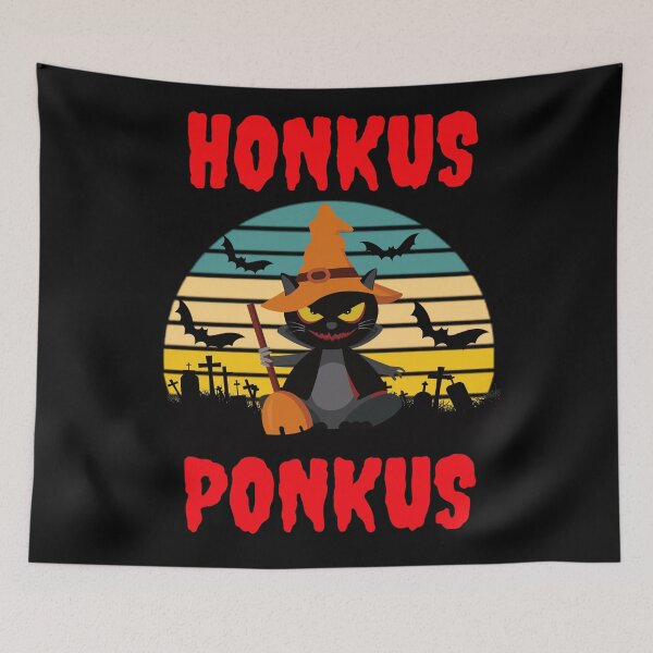 Item preview, Honkus Ponkus Spooky Cat Funny Vintage Sunset Halloween Design designed and sold by OneandHalf.