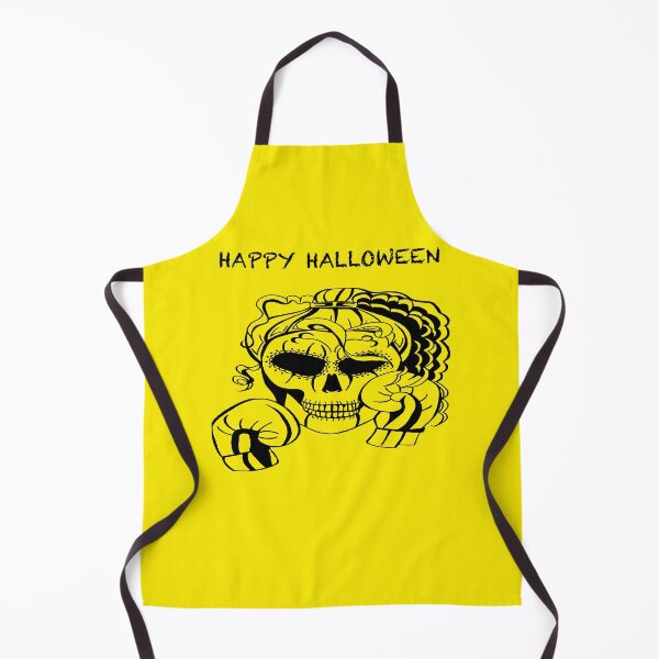 Item preview, HAPPY HALLOWEEN Skull Boxer on YELLOW background, Boxing, Box, Boxer, gothic, halloween, spooky designed and sold by IslesArt.