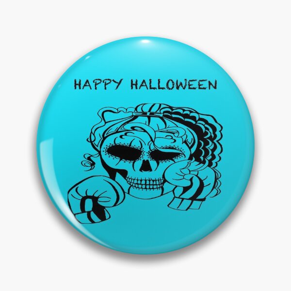 Item preview, HAPPY HALLOWEEN Skull Boxer on BLUE background, Boxing, Box, Boxer, gothic, halloween, spooky designed and sold by IslesArt.