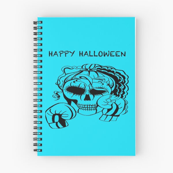 Item preview, HAPPY HALLOWEEN Skull Boxer on BLUE background, Boxing, Box, Boxer, gothic, halloween, spooky designed and sold by IslesArt.