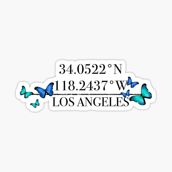 Coordinates Los Angeles Usa Sticker For Sale By Anasina Redbubble