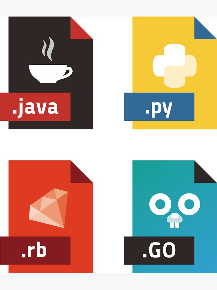 "Developer Programming languages Java Python Ruby Go Icons" Magnet by ...