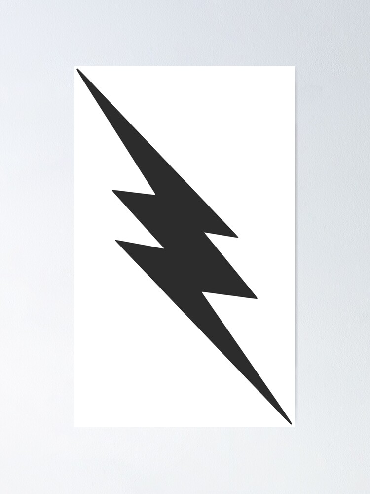 Dark Gray Lightning Bolt Poster By Spacealientees Redbubble