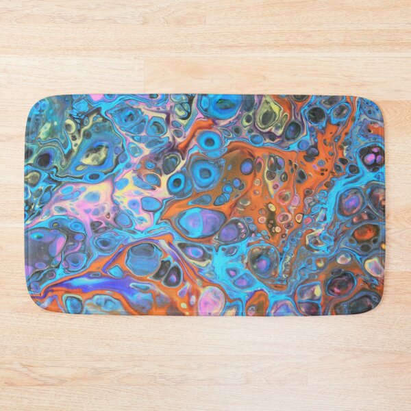 Item preview, Abstract Swipe Pour Painting- Blue and orange designed and sold by happydaysstudio.