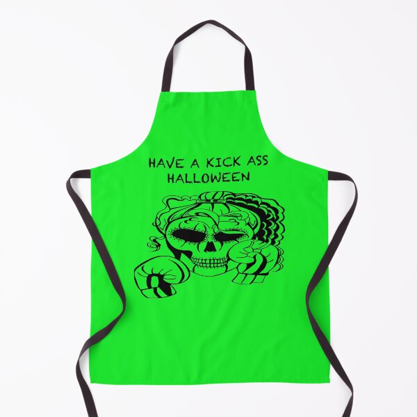 Item preview, HAVE A KICK ASS HALLOWEEN Skull Boxer on GREEN background, Boxing, Box, Boxer, gothic, halloween, spooky designed and sold by IslesArt.