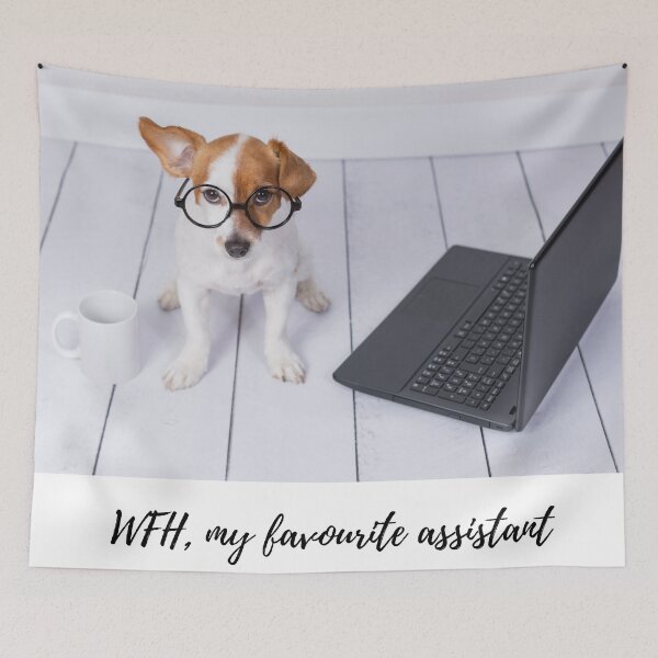 Item preview, WFH (Working From Home), my favourite assistant! My dog! designed and sold by JellyBeenzz.