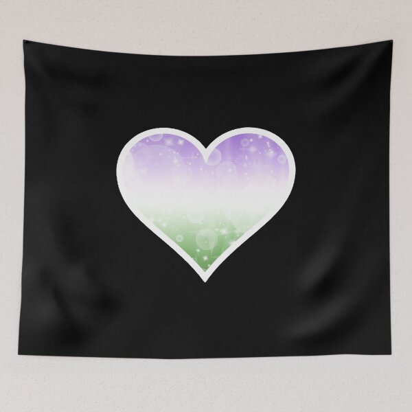 Item preview, Genderqueer Pride Sparkle Heart designed and sold by Bumblefuzzies.