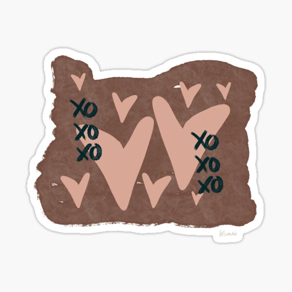 Love for Oregon - XOXO - Pink & Brown Sticker