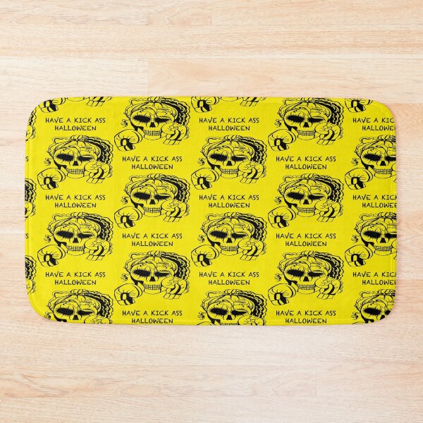 Item preview, HAVE A KICK ASS HALLOWEEN Skull Boxer on YELLOW background, Boxing, Box, Boxer, gothic, halloween, spooky designed and sold by IslesArt.