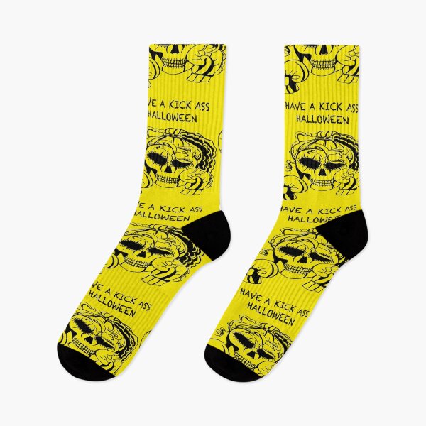 Item preview, HAVE A KICK ASS HALLOWEEN Skull Boxer on YELLOW background, Boxing, Box, Boxer, gothic, halloween, spooky designed and sold by IslesArt.