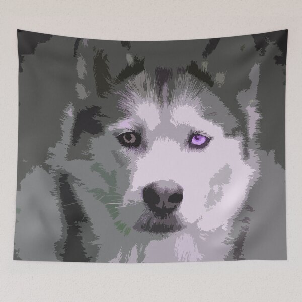 Item preview, Husky face with one blue eye designed and sold by Rui Valverde.