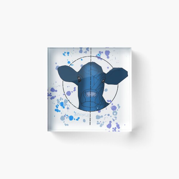 Item preview, Geometric Blue Cow designed and sold by AffinityArt-RB.
