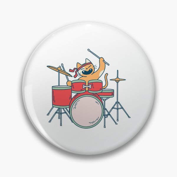 Item preview, Drummer cat, drums designed and sold by DerSenat.