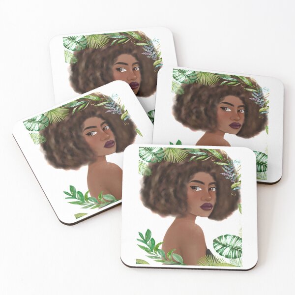Item preview, Afro hair with leafs designed and sold by Lalu-art29.