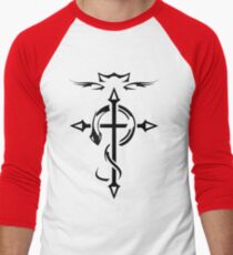Black Fullmetal Alchemist Flamel Men's Baseball ¾ T-Shirt