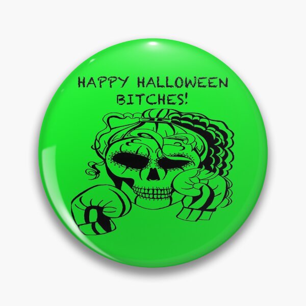 Item preview, HAPPY HALLOWEEN BITCHES! Skull Boxer on green background, Boxing, Box, Boxer, gothic, halloween, spooky designed and sold by IslesArt.