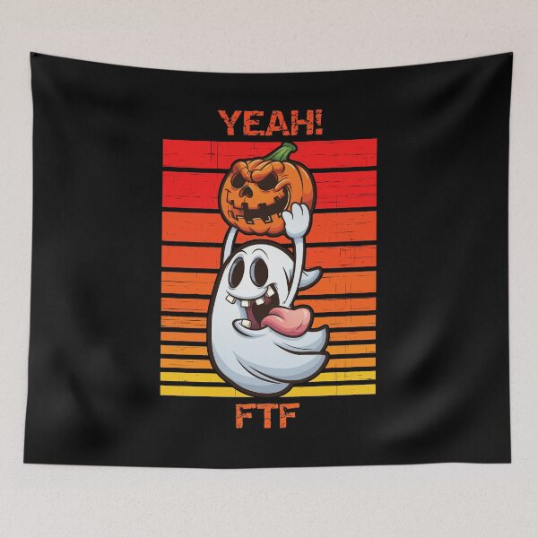 Item preview, Happy little ghost with pumpkin FTF geocaching designed and sold by portrait4you.