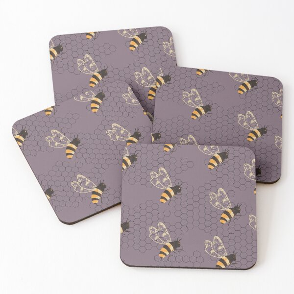 Item preview, Bee on Purple Honeycomb designed and sold by Carolina Jost.