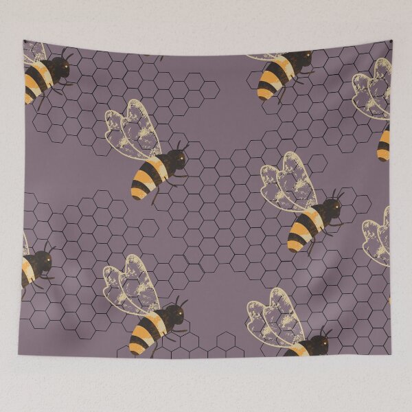 Item preview, Bee on Purple Honeycomb designed and sold by Carolina Jost.