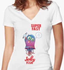 Superfast Jellyfish Women's Fitted V-Neck T-Shirt