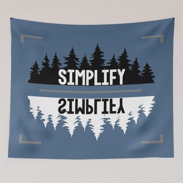 Item preview, Simplify - BREATHE, to ENJOY - Not all who wander are lost - Forest landscape tree viewfinder typography  designed and sold by originalsusie.