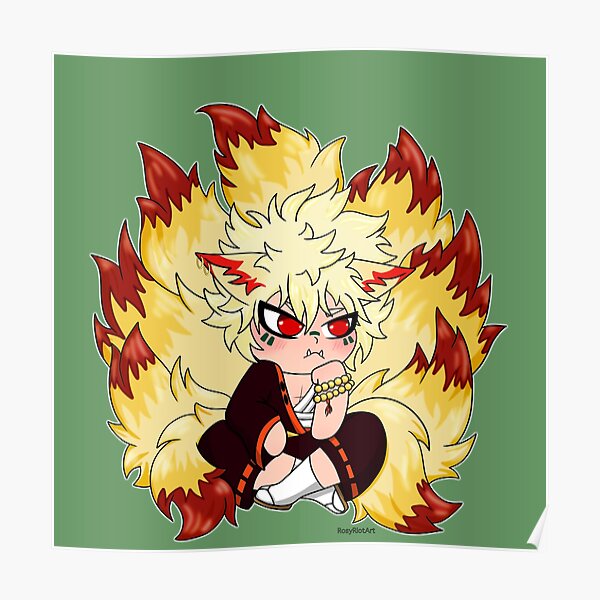 "Kitsune Bakugou" Poster by RosyRiotArt Redbubble