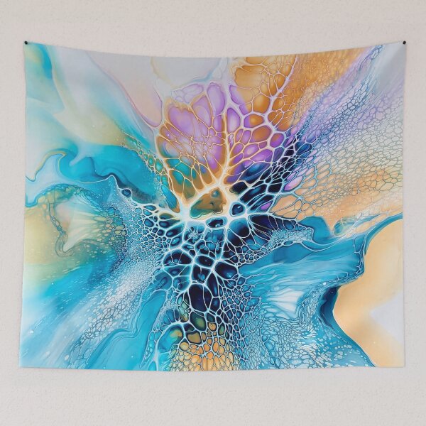 Item preview, Colorful Rainbow Lightning Fluid Pour Art Painting by Crystal Coast Originals designed and sold by CrystalCoast.