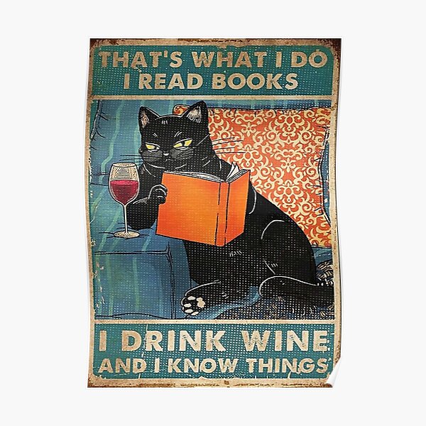 C'est ce que je faisJe lis des livresJe bois du vin et je sais des choses Poster