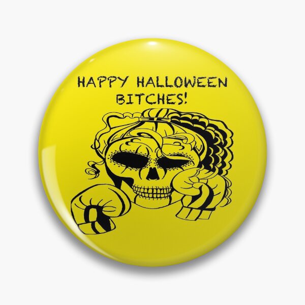 Item preview, HAPPY HALLOWEEN BITCHES! Skull Boxer on yellow background, Boxing, Box, Boxer, gothic, halloween, spooky designed and sold by IslesArt.