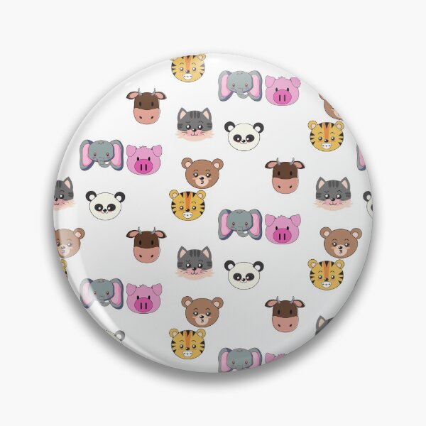 Item preview, Cute Childrens Animal Cartoon Faces, Kitty, Tiger, Cow, Pig, Bear, Panda, Elephant designed and sold by Krafty  Arts Studio.