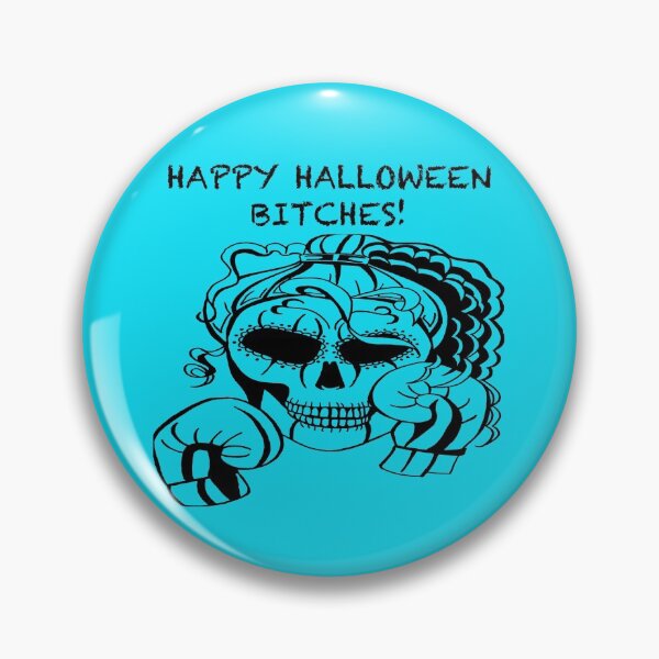 Item preview, HAPPY HALLOWEEN BITCHES! Skull Boxer on BLUE background, Boxing, Box, Boxer, gothic, halloween, spooky designed and sold by IslesArt.