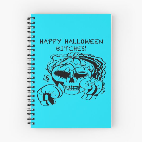 Item preview, HAPPY HALLOWEEN BITCHES! Skull Boxer on BLUE background, Boxing, Box, Boxer, gothic, halloween, spooky designed and sold by IslesArt.