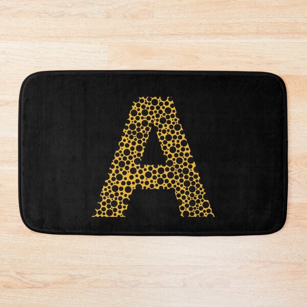 Item preview, Black polka dots on yellow monogram designed and sold by avion-en-papier.