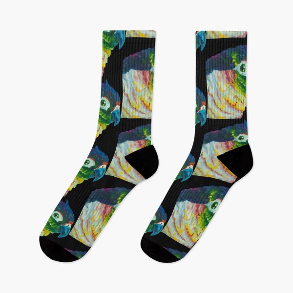 Item preview, green cheeck conure parrot art paint tropical designed and sold by L'Atelier Oranjade.