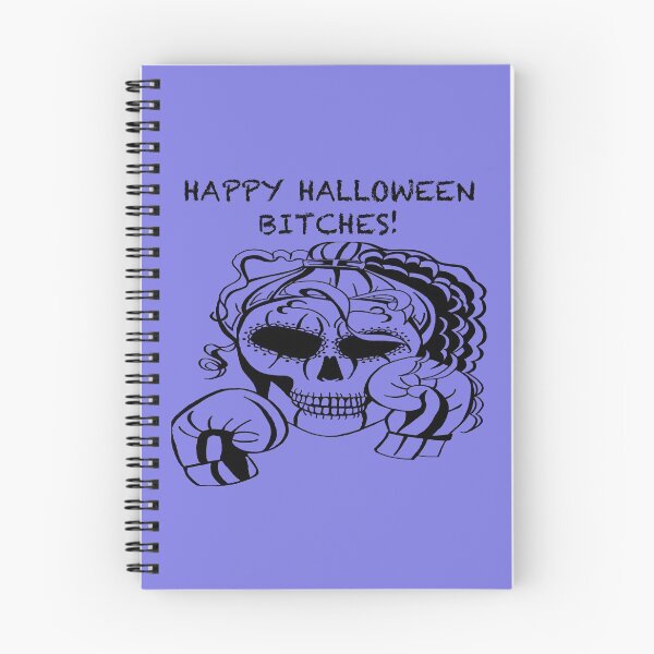 Item preview, HAPPY HALLOWEEN BITCHES! Skull Boxer on PURPLE background, Boxing, Box, Boxer, gothic, halloween, spooky designed and sold by IslesArt.