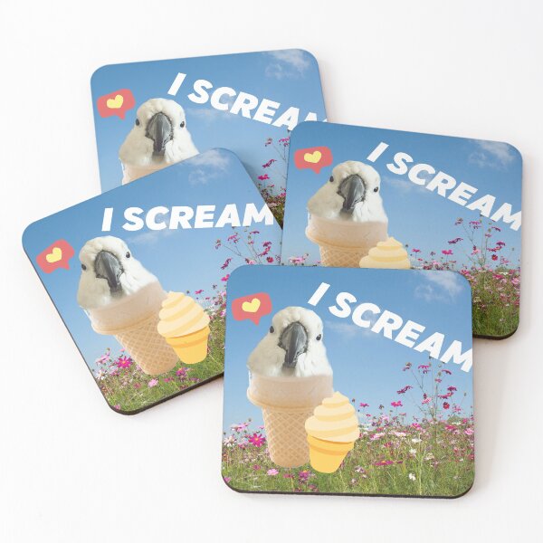 Item preview, Ice cream I scream cockatoo joke parrot funny designed and sold by L'Atelier Oranjade.