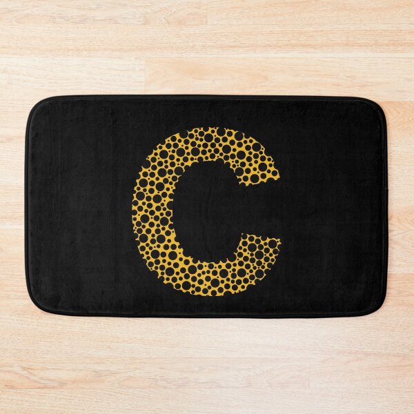 Item preview, Black polka dots on yellow monogram designed and sold by avion-en-papier.