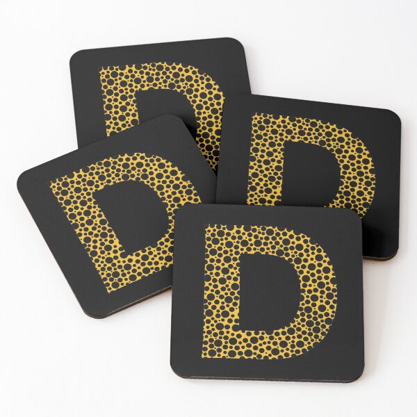 Item preview, Black polka dots on yellow monogram designed and sold by avion-en-papier.