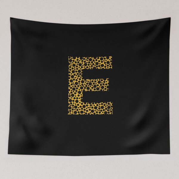 Item preview, Black polka dots on yellow monogram designed and sold by avion-en-papier.