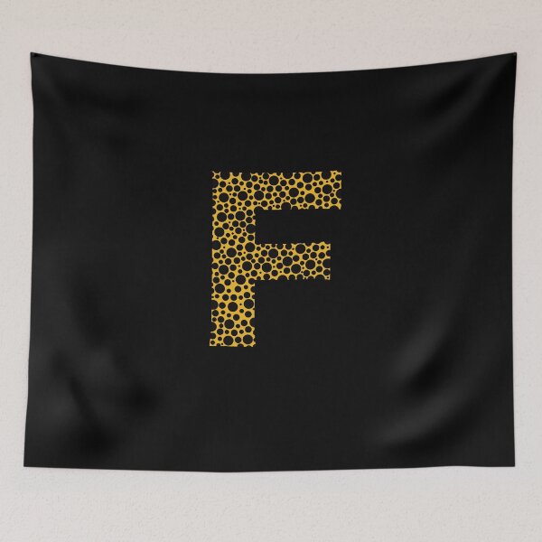 Item preview, Black polka dots on yellow monogram designed and sold by avion-en-papier.