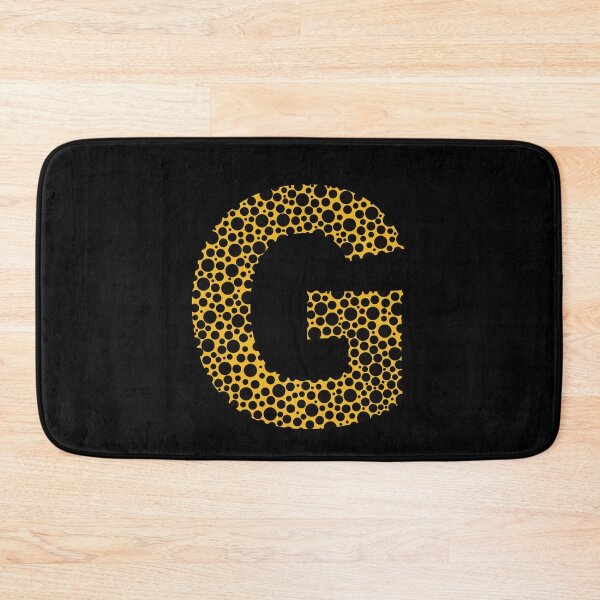 Item preview, Black polka dots on yellow monogram designed and sold by avion-en-papier.