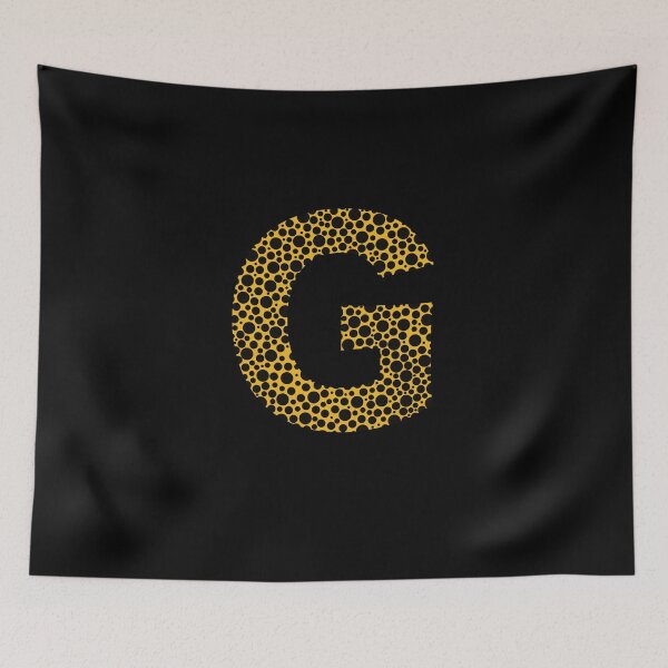Item preview, Black polka dots on yellow monogram designed and sold by avion-en-papier.