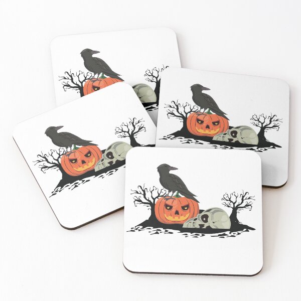 Item preview, Spooky Halloween Pumpkin Skull Crow designed and sold by SAVWIS.