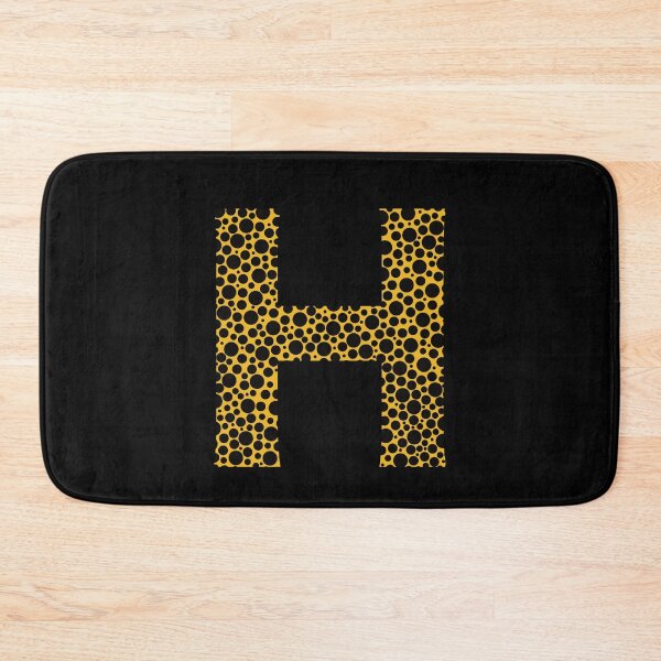 Item preview, Black polka dots on yellow monogram designed and sold by avion-en-papier.