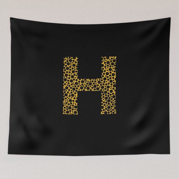 Item preview, Black polka dots on yellow monogram designed and sold by avion-en-papier.