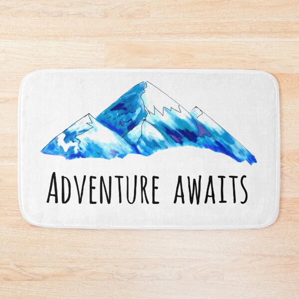 Item preview, Adventure Awaits, blue mountains designed and sold by WanderlustBunny.